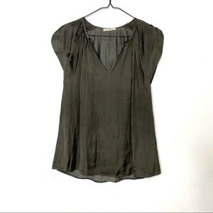 Ulla Johnson Loose FIt V-neck Short Sleeve Blouse